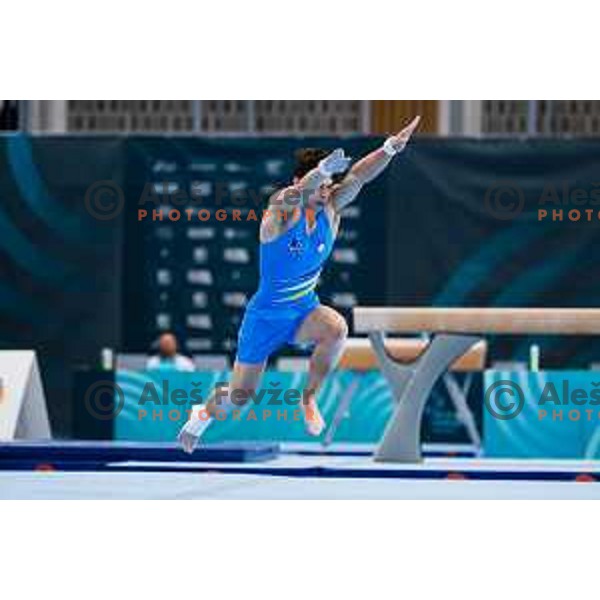 Anze Hribar of Slovenia during finals day at 19. FIG Art World Challange Cup in Koper, on May 16, 2025, Slovenia Photo: Grega Valancic