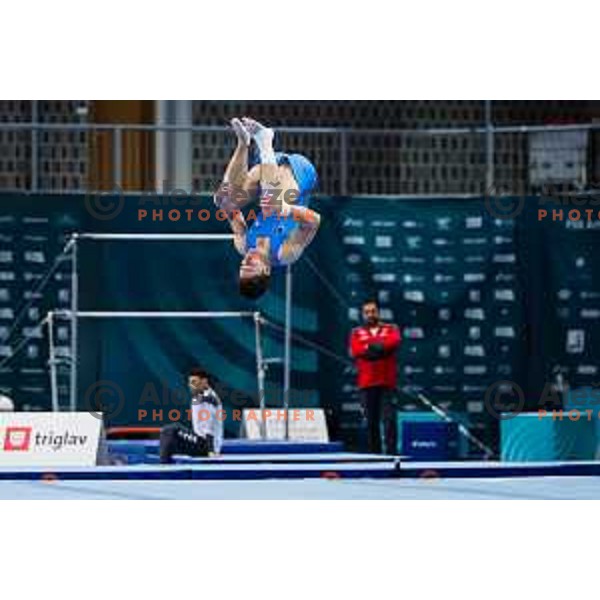 Anze Hribar of Slovenia during finals day at 19. FIG Art World Challange Cup in Koper, on May 16, 2025, Slovenia Photo: Grega Valancic