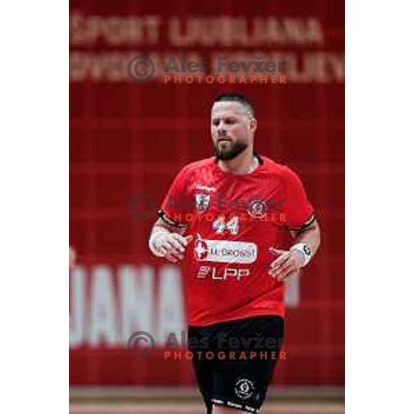 Ilija Brozovic of RD LL Grosist Slovan in action during First match of Semi-finals of NLB League 2024/2025 between LL Grosist Slovan and Trimo Trebnje in Kodeljevo Hall, Ljubljana, Slovenia on May 17, 2025.