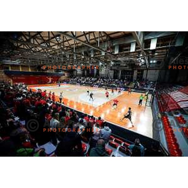 in action during First match of Semi-finals of NLB League 2024/2025 between LL Grosist Slovan and Trimo Trebnje in Kodeljevo Hall, Ljubljana, Slovenia on May 17, 2025.