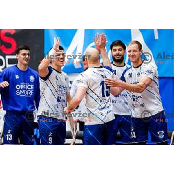 Zan Sol at his farwell game in 1.NLB Leasing league 2024/2025 handball match between Slovenj Gradec and Krka in Slovenj Gradec, Slovenia on May 17, 2025