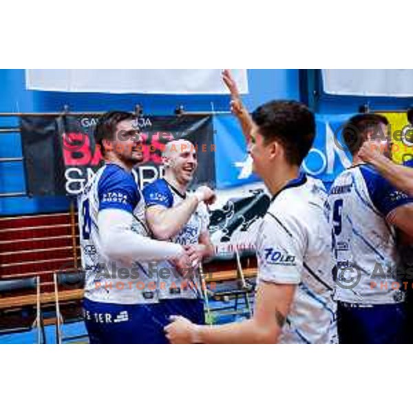 in action during 1.NLB Leasing league 2024/2025 handball match between Slovenj Gradec and Krka in Slovenj Gradec, Slovenia on May 17, 2025