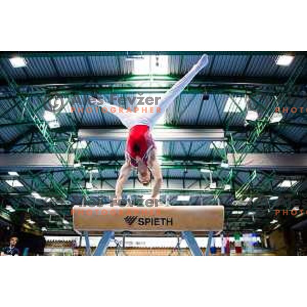 Matvei Petrov of Albania during finals day at 19. FIG Art World Challange Cup in Koper, on May 16, 2025, Slovenia Photo: Grega Valancic