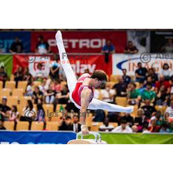 Matvei Petrov of Albania during finals day at 19. FIG Art World Challange Cup in Koper, on May 16, 2025, Slovenia Photo: Grega Valancic