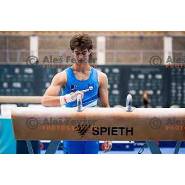 Gregor Rakovic of Slovenia during finals day at 19. FIG Art World Challange Cup in Koper, on May 16, 2025, Slovenia Photo: Grega Valancic