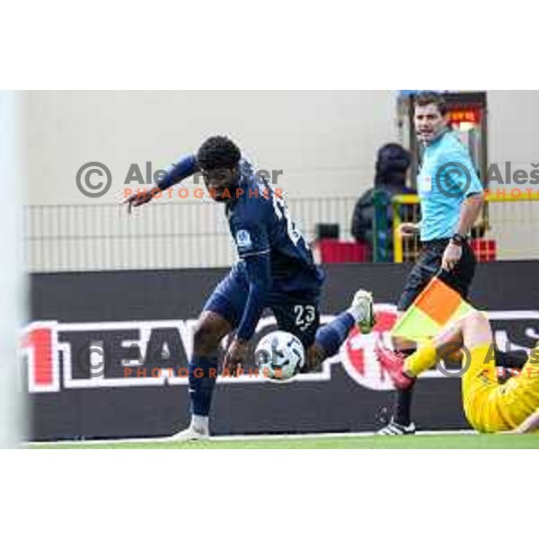 In action during Prva liga Telemach 2024/2025 football match between Domzale and Bravo in Domzale, Slovenia on May 18, 2025