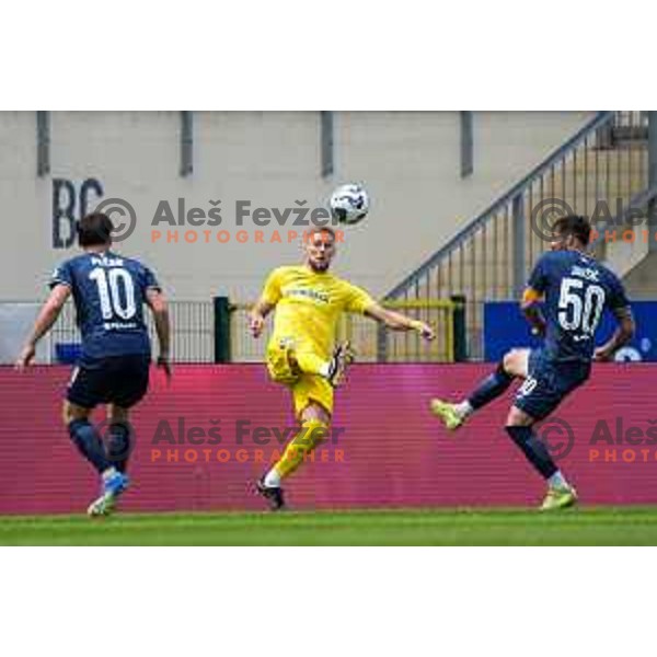 In action during Prva liga Telemach 2024/2025 football match between Domzale and Bravo in Domzale, Slovenia on May 18, 2025