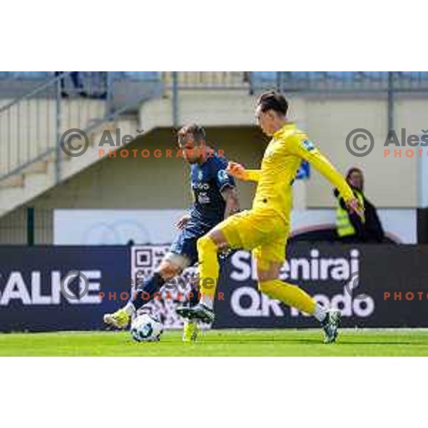 In action during Prva liga Telemach 2024/2025 football match between Domzale and Bravo in Domzale, Slovenia on May 18, 2025
