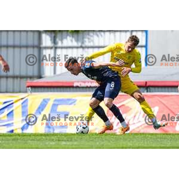 In action during Prva liga Telemach 2024/2025 football match between Domzale and Bravo in Domzale, Slovenia on May 18, 2025
