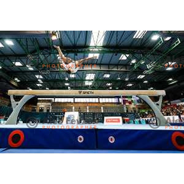 Lucija Hribar of Slovenia during finals day at 19. FIG Art World Challange Cup in Koper, on May 18., 2025, Slovenia Photo: Grega Valancic