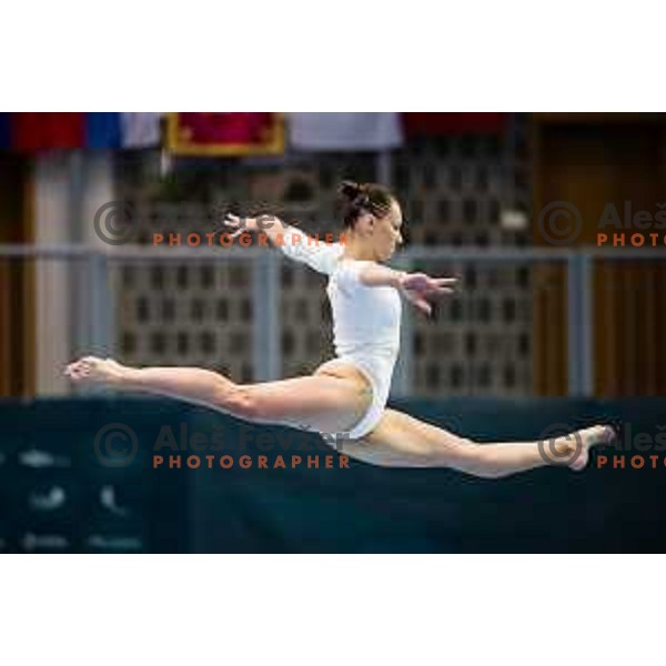 Lucija Hribar of Slovenia during finals day at 19. FIG Art World Challange Cup in Koper, on May 18., 2025, Slovenia Photo: Grega Valancic