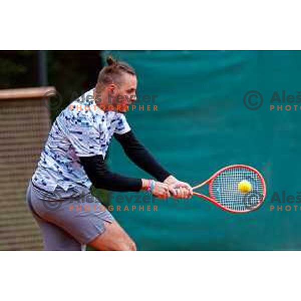 Marino Kegl of Slovenia plays at Slovenia Deaf Tennis Open in Murska Sobota, Slovenia on May 9, 2025