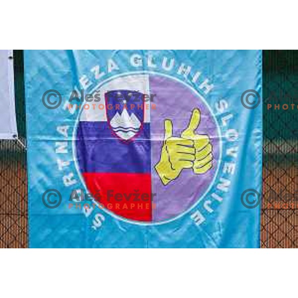 Marino Kegl of Slovenia plays at Slovenia Deaf Tennis Open in Murska Sobota, Slovenia on May 9, 2025