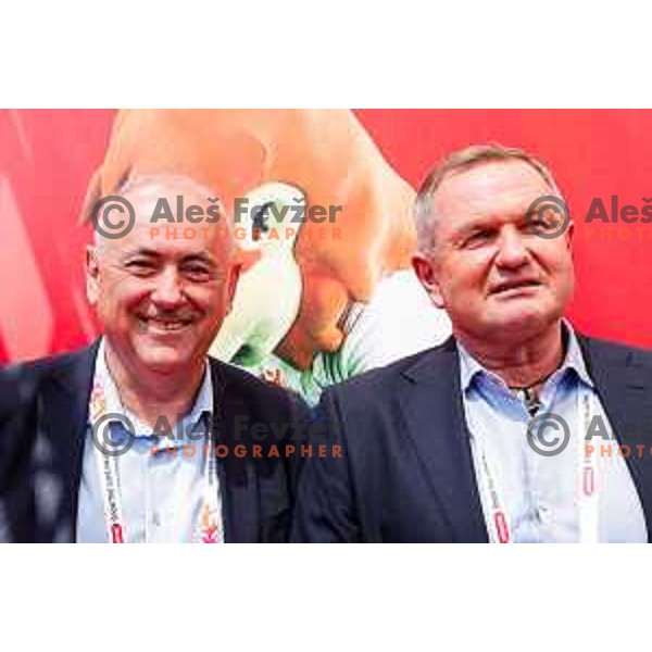 Radenko Mijatovic and Matjaz Kek at Opening of Plazma Youth Sport Games in Ljubljana, Slovenia on May 19, 2025