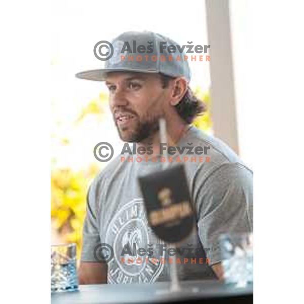 Zach Boychuk, new player of SZ Olimpija during press conference in Ljubljana, Slovenia on May 19, 2025