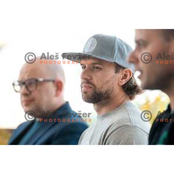 Zach Boychuk, new player of SZ Olimpija during press conference in Ljubljana, Slovenia on May 19, 2025