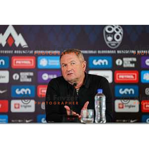 Matjaz Kek, head coach of Slovenia National Football team during press conference in NNC Brdo pri Kranju, Slovenia on May 21, 2025