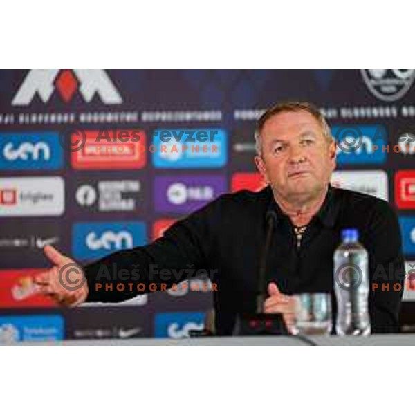 Matjaz Kek, head coach of Slovenia National Football team during press conference in NNC Brdo pri Kranju, Slovenia on May 21, 2025