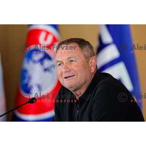 Matjaz Kek, head coach of Slovenia National Football team during press conference in NNC Brdo pri Kranju, Slovenia on May 21, 2025