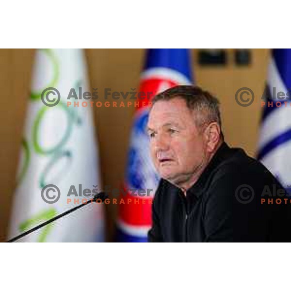 Matjaz Kek, head coach of Slovenia National Football team during press conference in NNC Brdo pri Kranju, Slovenia on May 21, 2025