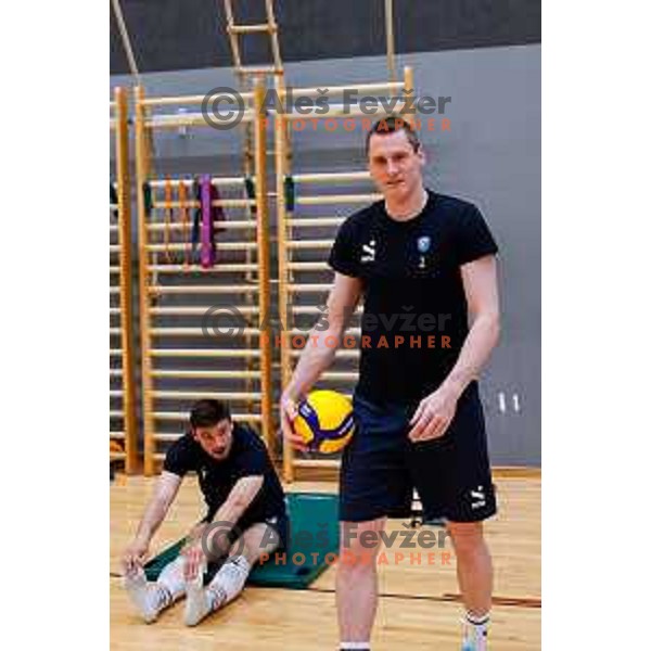 Toncek Stern of Slovenia National Volleyball team during first practice session in Ljubljana, Slovenia on May 21, 2025