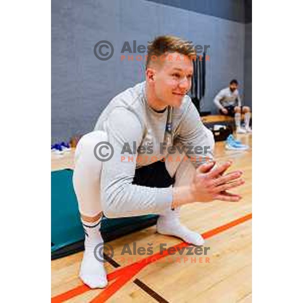 Rok Mozic of Slovenia National Volleyball team during first practice session in Ljubljana, Slovenia on May 21, 2025