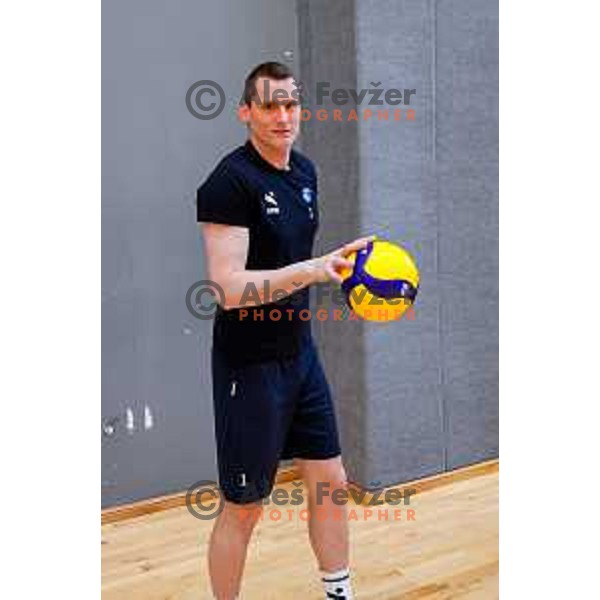Toncek Stern of Slovenia National Volleyball team during first practice session in Ljubljana, Slovenia on May 21, 2025