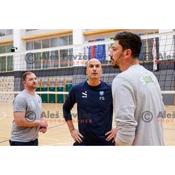 Fabio Soli, new head coach of Slovenia National Volleyball team and Dejan Vincic during first practice session in Ljubljana, Slovenia on May 21, 2025