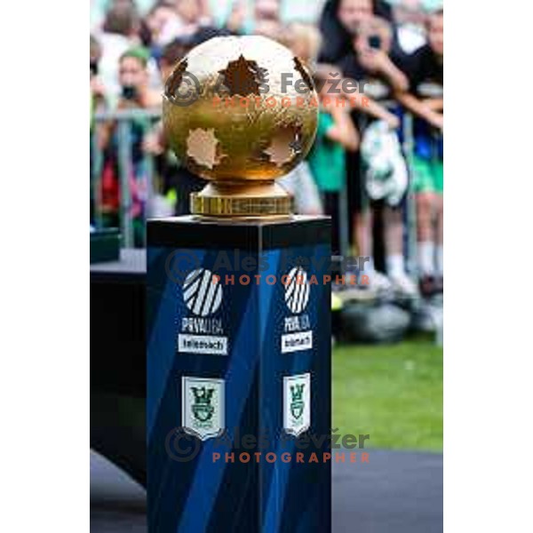 of Olimpija celebrate Slovenian National Title after the Prva liga Telemach 2024/2025 football match between Bravo and Olimpija in Ljubljana, Slovenia on May 24, 2025