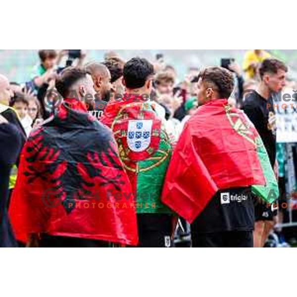 of Olimpija celebrate Slovenian National Title after the Prva liga Telemach 2024/2025 football match between Bravo and Olimpija in Ljubljana, Slovenia on May 24, 2025