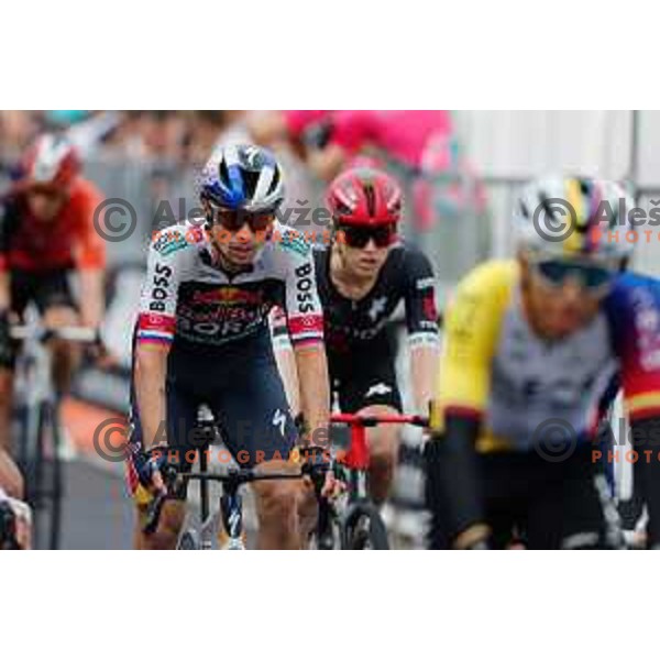 Primoz Roglic at the finish of 14th stage of Giro d\'Italia 2025 between Treviso and Nova Gorica, Slovenia on May 24, 2025