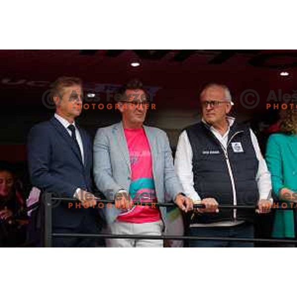 Robert Golob at the finish of 14th stage of Giro d\'Italia 2025 between Treviso and Nova Gorica, Slovenia on May 24, 2025