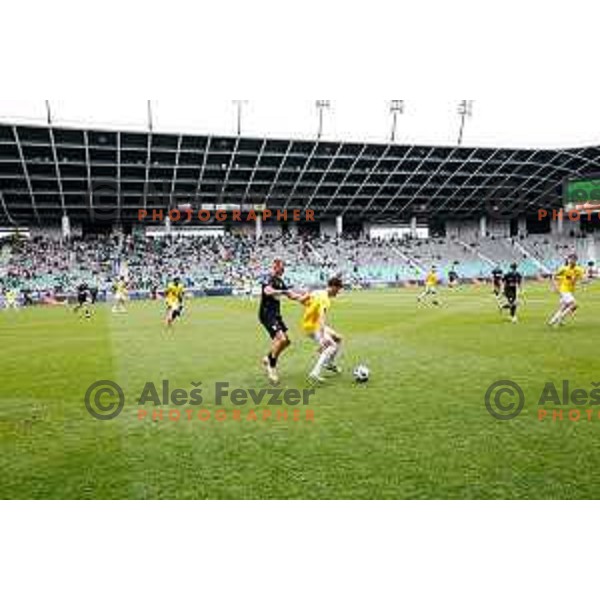 of Olimpija in action during Prva liga Telemach 2024/2025 football match between Bravo and Olimpija in Ljubljana, Slovenia on May 24, 2025
