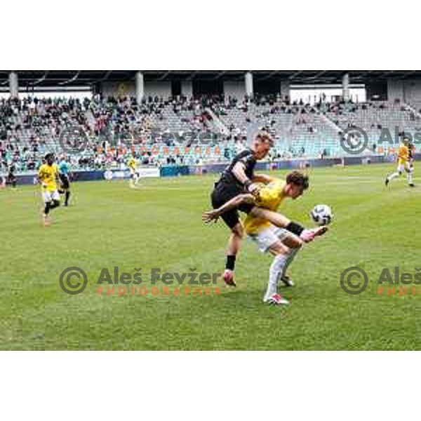 of Olimpija in action during Prva liga Telemach 2024/2025 football match between Bravo and Olimpija in Ljubljana, Slovenia on May 24, 2025