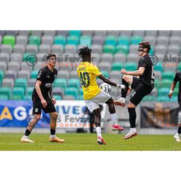 of Olimpija in action during Prva liga Telemach 2024/2025 football match between Bravo and Olimpija in Ljubljana, Slovenia on May 24, 2025