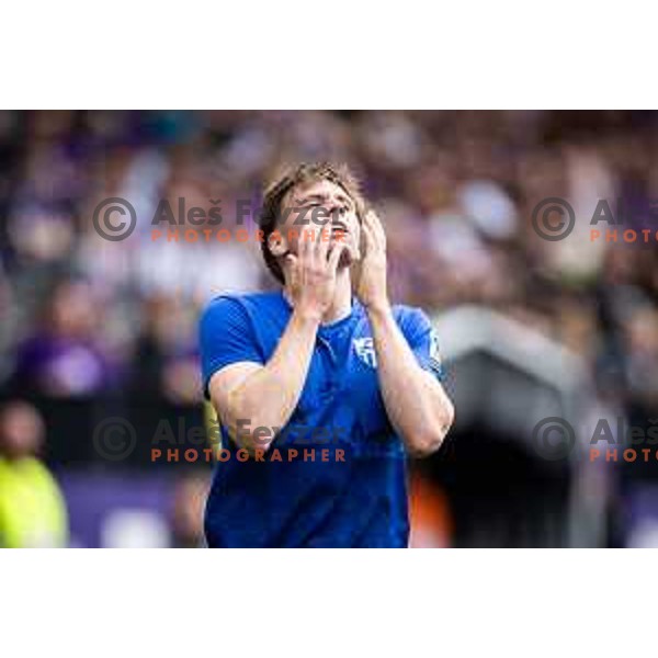 Dominik Csoka disappointed during Prva liga Telemach football match between Maribor and Nafta 1903 in Ljudski vrt, Maribor, Slovenia on May 25, 2025. Photo: Jure Banfi