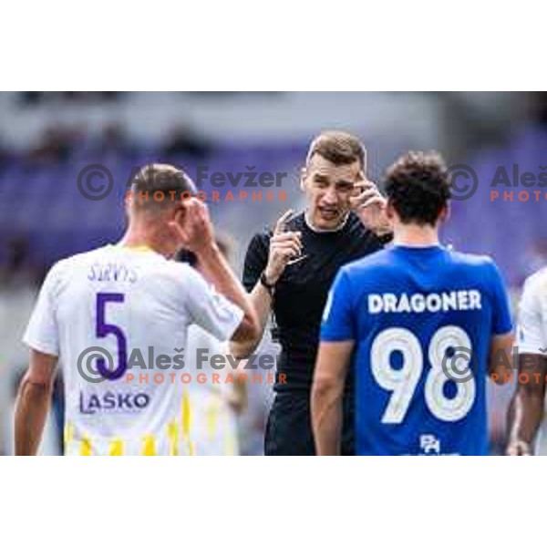 Referee Denis Halilovic during Prva liga Telemach football match between Maribor and Nafta 1903 in Ljudski vrt, Maribor, Slovenia on May 25, 2025. Photo: Jure Banfi