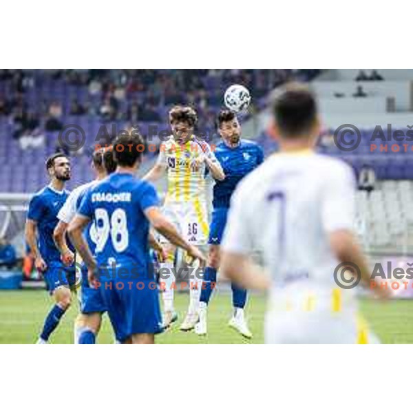 Niko Grlic in action during Prva liga Telemach football match between Maribor and Nafta 1903 in Ljudski vrt, Maribor, Slovenia on May 25, 2025. Photo: Jure Banfi