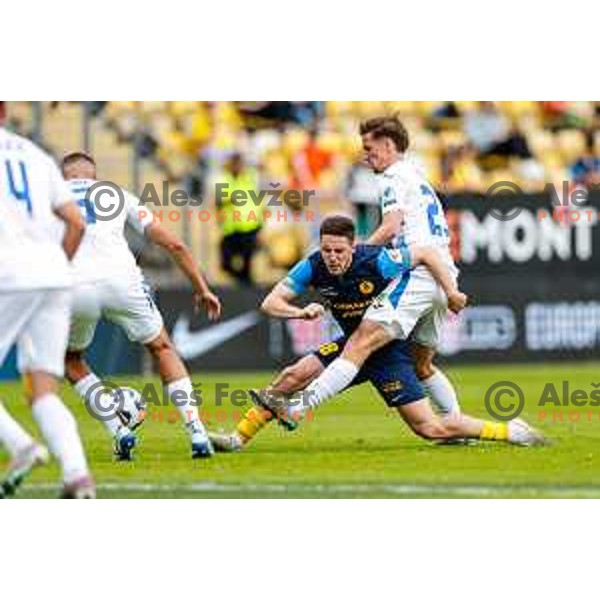 In action during Prva liga Telemach 2024/2025 football match between Celje and Domzale in Celje, Slovenia on May 25, 2025