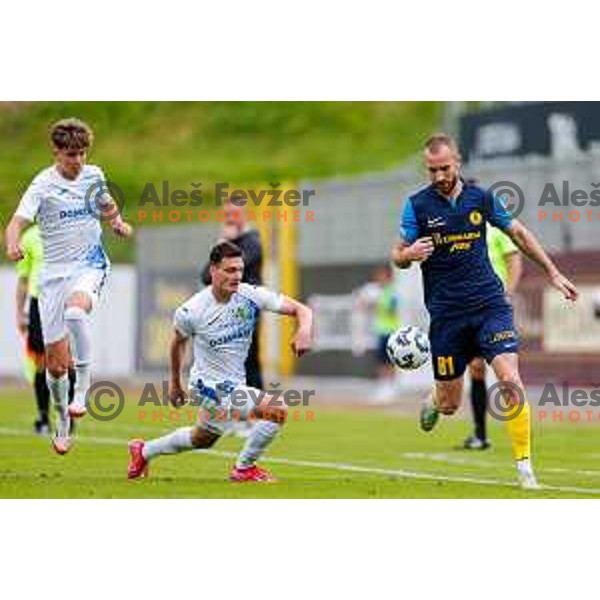 In action during Prva liga Telemach 2024/2025 football match between Celje and Domzale in Celje, Slovenia on May 25, 2025