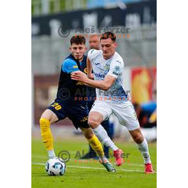 In action during Prva liga Telemach 2024/2025 football match between Celje and Domzale in Celje, Slovenia on May 25, 2025