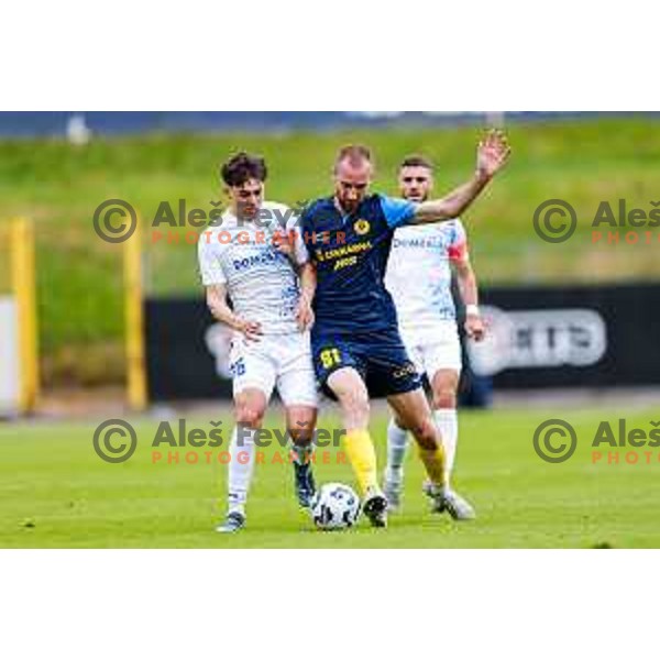 In action during Prva liga Telemach 2024/2025 football match between Celje and Domzale in Celje, Slovenia on May 25, 2025