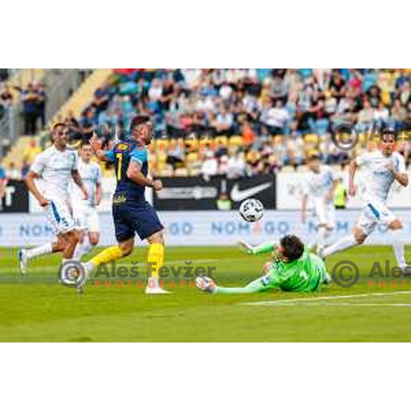 In action during Prva liga Telemach 2024/2025 football match between Celje and Domzale in Celje, Slovenia on May 25, 2025
