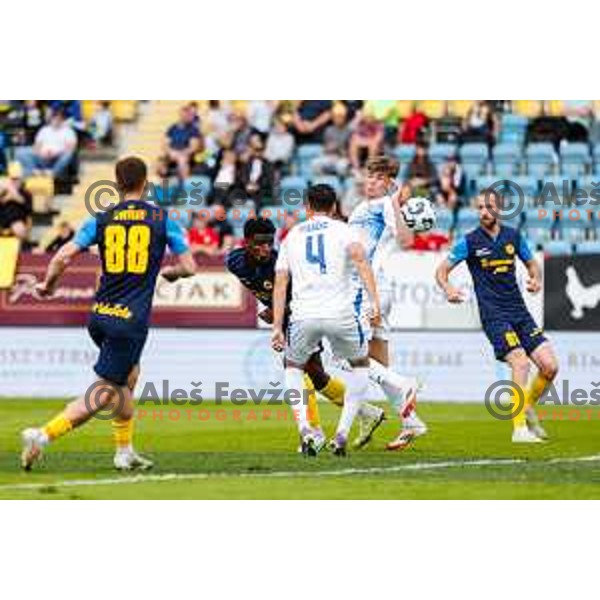 In action during Prva liga Telemach 2024/2025 football match between Celje and Domzale in Celje, Slovenia on May 25, 2025