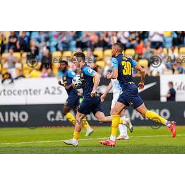 In action during Prva liga Telemach 2024/2025 football match between Celje and Domzale in Celje, Slovenia on May 25, 2025
