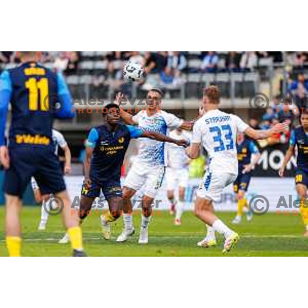 In action during Prva liga Telemach 2024/2025 football match between Celje and Domzale in Celje, Slovenia on May 25, 2025