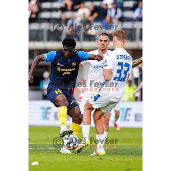 In action during Prva liga Telemach 2024/2025 football match between Celje and Domzale in Celje, Slovenia on May 25, 2025