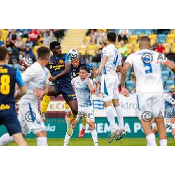 In action during Prva liga Telemach 2024/2025 football match between Celje and Domzale in Celje, Slovenia on May 25, 2025