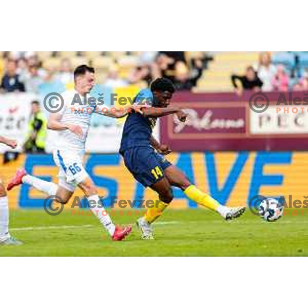 In action during Prva liga Telemach 2024/2025 football match between Celje and Domzale in Celje, Slovenia on May 25, 2025