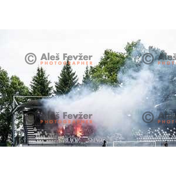 Mura supporters Black Gringos during Prva liga Telemach football match between Mura and Koper in Fazanerija, Murska Sobota, Slovenia on May 25, 2025. Photo: Jure Banfi